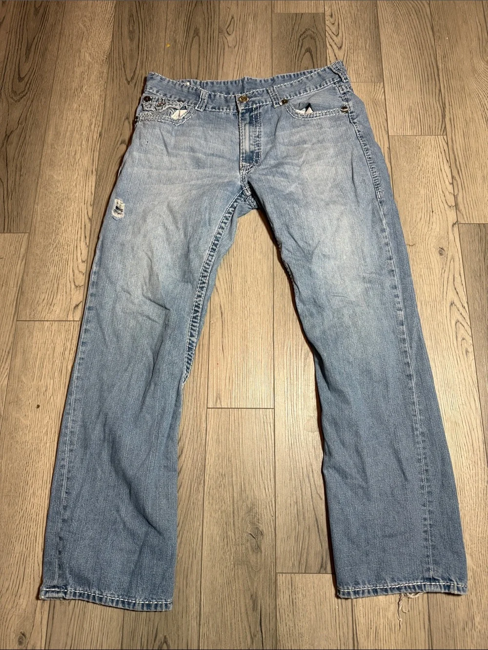 True Religion World Tour Made USA Jeans Men's 38x33 Flap Pocket Y2K